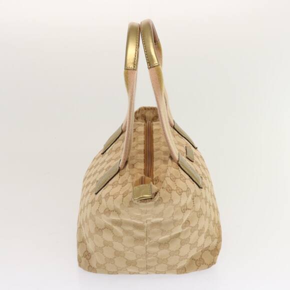 GUCCI GG Canvas Sherry Line Hand Bag Beige Gold Pink - Picture 6 of 13